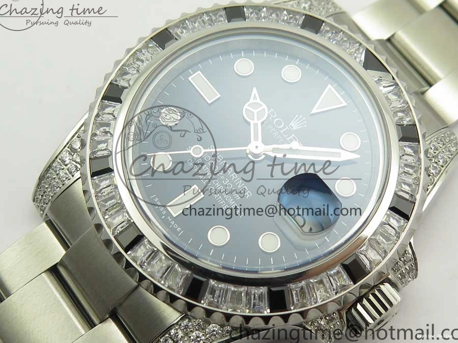 0504 GoAnywhere Submariner Black Diamond Bezel SS GSF Best Edition Black Dial On SS Bracelet A 3270